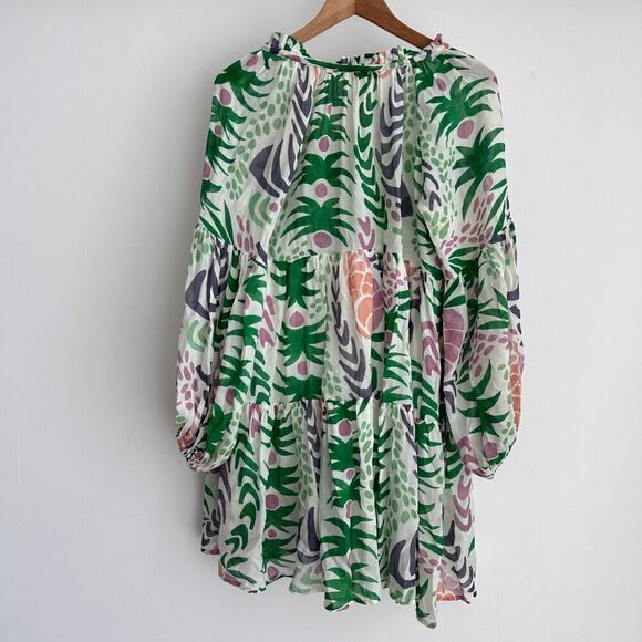 Oliphant Green and Pink Patterned Mini Dress - Picture 4 of 10